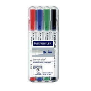 STAEDTLER whiteboard markers�t 4 stk ass. compact 1-2mm - 5228687